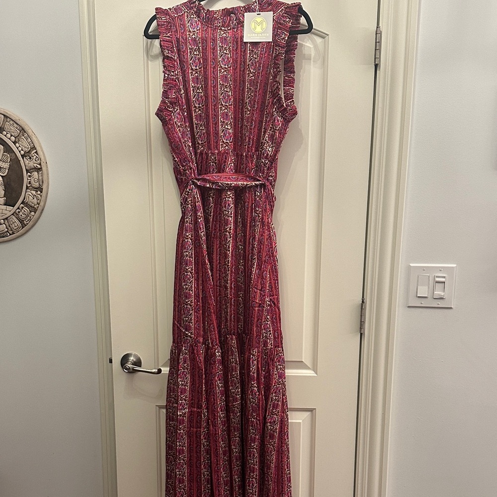 Marie Oliver Pink and Red Maxi Dress